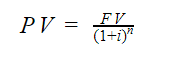 Fórmula para calcular o valor presente de juros compostos