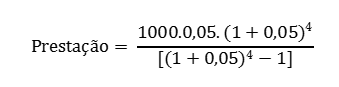 cálculo da prestação da tabela price