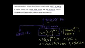 resolução de problema de matemática financeira - cálculo da taxa de juros como fórmula